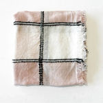 J Jill Lightweight‎ Rectangle Scarf Wrap Cotton Blend Pale Pink Black White NWT Photo 9