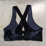 Fabletics NWT Oasis Twist-Front Velour Sports Bra - Navy Blue - Medium (8) Photo 2