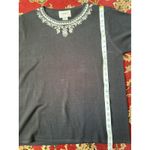 Jenny's Black Embroidered Embellished Knit Cardigan Sweater &‎ Sweater Shirt XL Photo 6