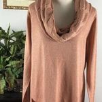 Soho  Womens Cowl Neck Peach Knit Sweater Sz Large Tunic Long Sleeve Pullover Photo 1