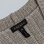 Escada Gold Knit Cardigan Sweater Short Sleeve Button Down Womens 38 Designer Size M Photo 4