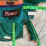 ROAR Western Embroidered Rhinestone Pearl Snap Shirt Roll Tab Sleeves Sz Medium Photo 1