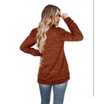 NWOT Orange Crewneck Sweater for Women Puff Sleeve Sm Photo 1