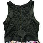 Xhilaration Black Crochet Floral Print Sleeveless Romper Girly Feminine MEDIUM Photo 3