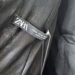 ZARA NWT Plunging VNeck Draped Tulle Ruched Long Sleeve Mini Dress in Red/Multi Photo 5