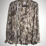 Knox Rose  Sheer Floral Button Down Shirt Size Small Photo 1