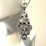 EXPRESS Silver tone circle multi rhinestone earrings Photo 1