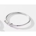 Boutique Dainty White Gold Filled Ring with Baguette‎ & Round Simulate, Adjustable Photo 2