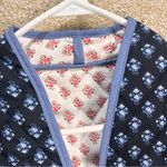 Reversible quilted women's jacket large jacket blue black pink white floral Photo 2