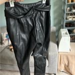 Shinestar Black Leather Pants with Belt Photo 1