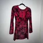 Chelsea and Violet  Crimson velvet Rose Long Sleeve Dress Photo 1