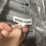 Velvet trim long comfy hoodie gray size Large Photo 2