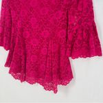 Isaac Mizrahi Fuchsia Lace Flared Sleeve Peplum Blouse Size XS Photo 9