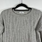 Vince  Cashmere Wool Pullover Crew Neck Ribbed Geometric Sweater Light Gray Sz XS Photo 2