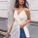 Zara Striped Knot Front Long Tunic Tank Cami White Size XS Photo 1