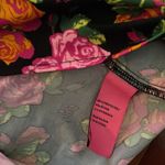 Betsey Johnson NEW Black Dark Goth Roses Peasant Top Black Pink Fall Witchy Photo 5