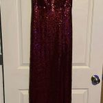 B. Smart Dark Red Sequin Formal Dress Photo 0
