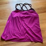 Athleta  Hidden Agenda No Limits Built in Bra Racerback Tank Pink Deep Burgundy M Photo 1