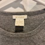 Artisan Women's 100% Cashmere Gray Knit Sweater Crew Neck Long Sleeve Size Large Photo 1