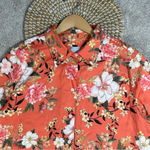 Chico's Chico’s Sandwashed Satin Floral-Print Shirt Button Front Size 16-18 Photo 5