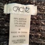 Cache  open front black & white tweet sweater size medium Photo 2