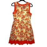 C. Luce Women's Sheath Dress Floral Red Orange Lined Baby Shower Wedding Large Photo 1
