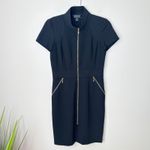St. John Collection  Zip Front Marocain‎ Crepe Dress Black Size 4 MSRP $1,295 Photo 1