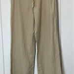 Old Navy  women’s 100% linen Khaki wide leg Chinos size 10. Photo 0