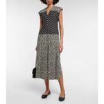 Tory Burch  Claire Floral Midi‎ Dress Black White NWT Sz 4 Photo 2