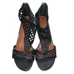NEW Donald J. Pliner Black Leather Woven Verona Thong Sandals Heels Shoes size 7 Photo 1