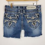 Rock Revival Blue Distressed Jean Shorts Photo 7