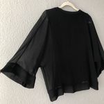 ZARA NWT Women Black Flowy Top - XSmall - Cute Black Blouse Photo 7