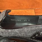 Stuart Weitzman  "Chap" Black Patent Leather and Grey Flannel Tassel Loafers 6.5 Photo 7