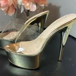 Gold Platform Heels with Clear Strap by Jacobies โ Fits US 6 Photo 0