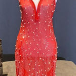 Women’s Sexy Red Sheer Dress Size M NWOT Red Size M Photo 0