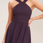 Lulus LULU’S Forevermore Dusty Purple Skater Dress Photo 0