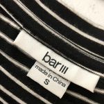 Bar III Mini Dress Hi Low Hem Cold Shoulder Sleeve Striped Stretch Black White S Photo 2