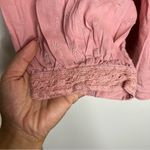 Old Navy Old‎ Navy Long Sleeve Embroidered Lace Blouse Paradigm Petal Pink Cottagecore Photo 6