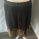 Apostrophe Black and Gold Embellished A-Line Skirt Photo 2