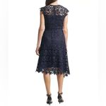Eliza J  Lace Asymmetrical-Hem Dress Navy Women’s Sz 4 Photo 4