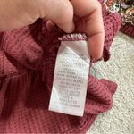 Umgee Women’s Waffle Knit Blouse Top Ruffle Mixed Media Print Multicolor Boho S Photo 9