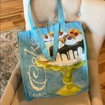 Birthday Anniversary Shower Cake Tote Gift Bag Plastic Reusable Blue Photo 2