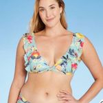 Kona Sol Women's Soft Ruffle Bralette Bikini Top - ™ Sage Green Photo 4