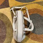 DKNY Light Grey Double Zipper Satchel Crossbody Handbag Purse 100% Cow Leather Photo 5