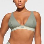 SKIMS Cotton Rib Plunge Bralette M Photo 0