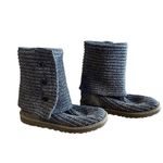 UGG  Australia Cardy III Knit Button Foldable Blue Boot 7 Lamb Fleece‎ Shearling Photo 6