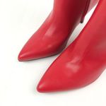 Qupid Women's  Portia Faux Leather Ankle Bootie Size 6.5 Red Photo 9