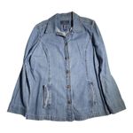 Vtg 1990s Crazy Horse Fitted Cotton Denim Button Up Collared Jacket Sz L Blue Size L Photo 0