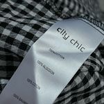 City Chic  Gingam Off Shoulder Slit Sleeve Top | Black/White | XS (14) Photo 5