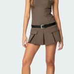 Edikted  Callie Drop Waist Pleated Mini Dress Photo 0